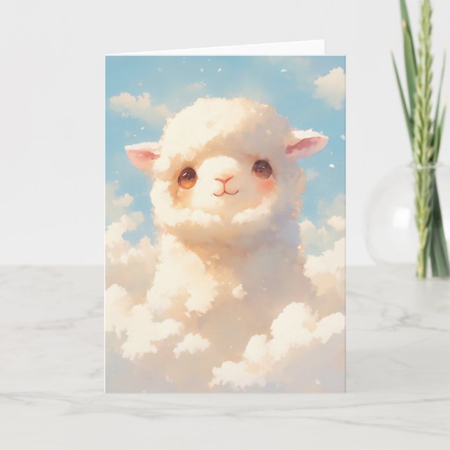 Fluffy Alpaca Dreams Kort (Framsida)