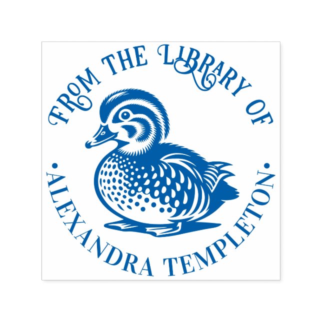 Fluffy Baby Anka Duckling Bibliotek Bok Namn Självfärgande Stämpel (Design)