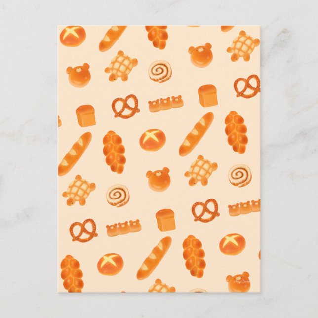 Fluffy Bakery Bread-sort japansk Stil-Snack Vykort (Framsida)