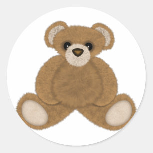 Fluffy Bear Runt Klistermärke