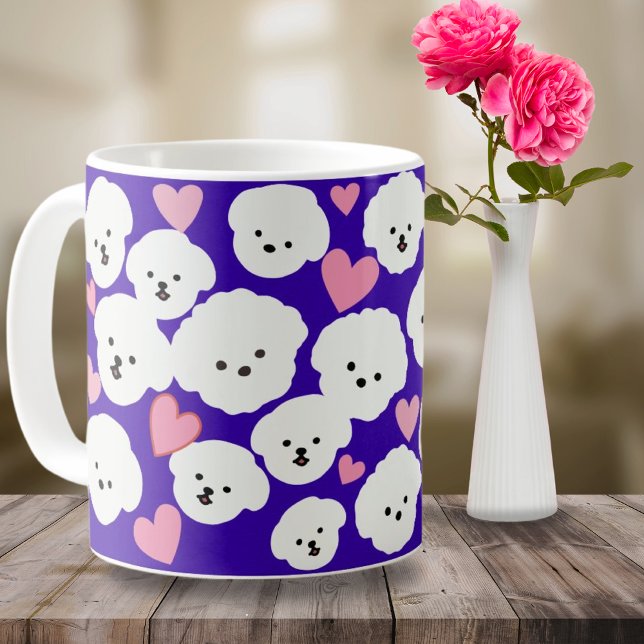 Fluffy Bichon och Hearts Mugg (Skapare uppladdad)