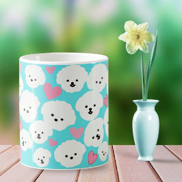 Fluffy Bichon och Hearts Mugg