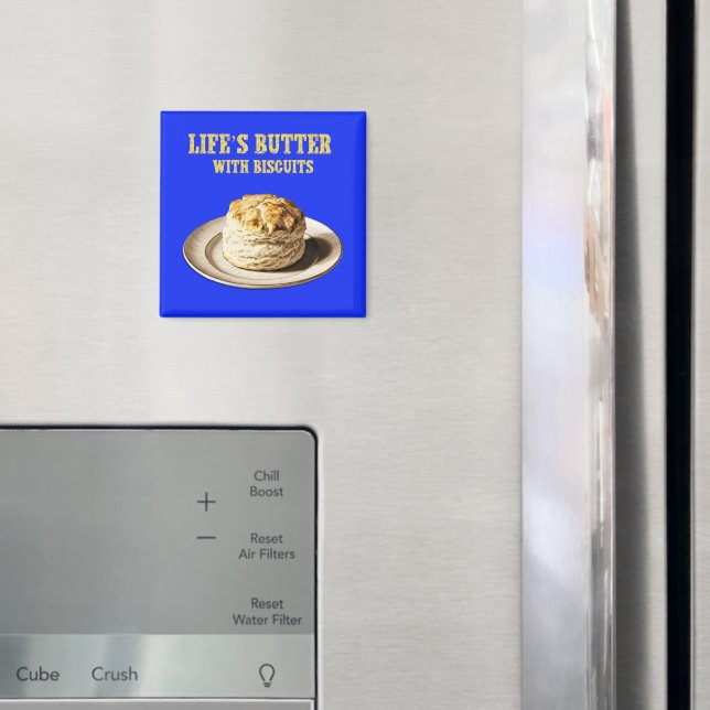 Fluffy Biscuit på en platta, livets Butter Biscuit Magnet (In Situ (Fridge))