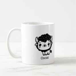 Fluffy Bison Baby - Kawaii Farm Animal Art Kaffemugg