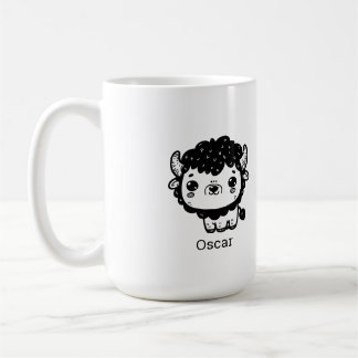 Fluffy Bison Baby - Kawaii Farm Animal Art Kaffemugg