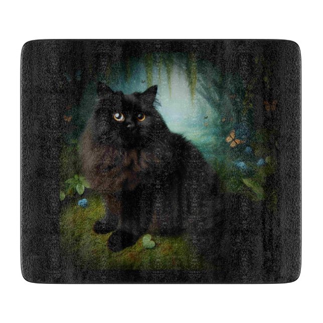 Fluffy Black Cat i Misty Skogen (Framsidan)