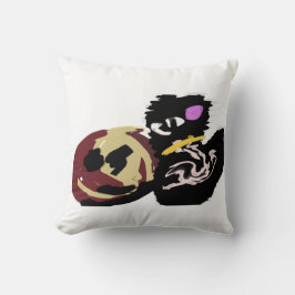 Fluffy Black Cat Jack o Lantern fun Kudde