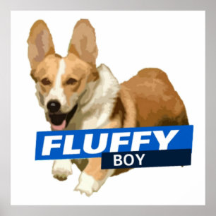 Fluffy Boy Brooklyn Nine Cheddar Sticker Poster
