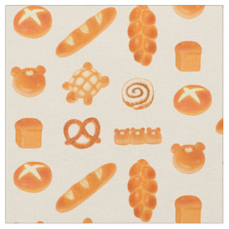 Fluffy Bread Bakery Hand plockade Art Mönster Tyg