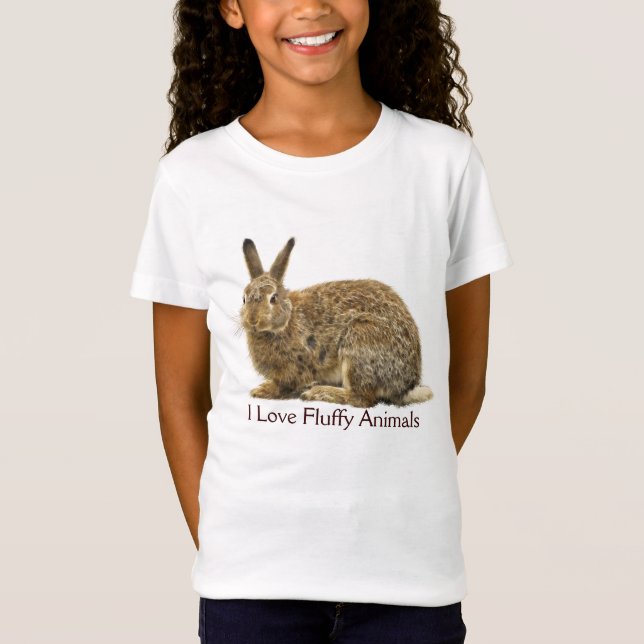 Fluffy Bunny Rabbit Kids T-shirt (Framsida)