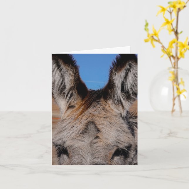 Fluffy Burro - Thank You Card Kort (Gul blomma)