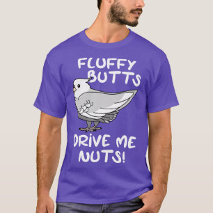 Fluffy butes driver mig med nöt, vit hjärtmussla t shirt