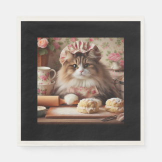 Fluffy cat bakescones pappersservett