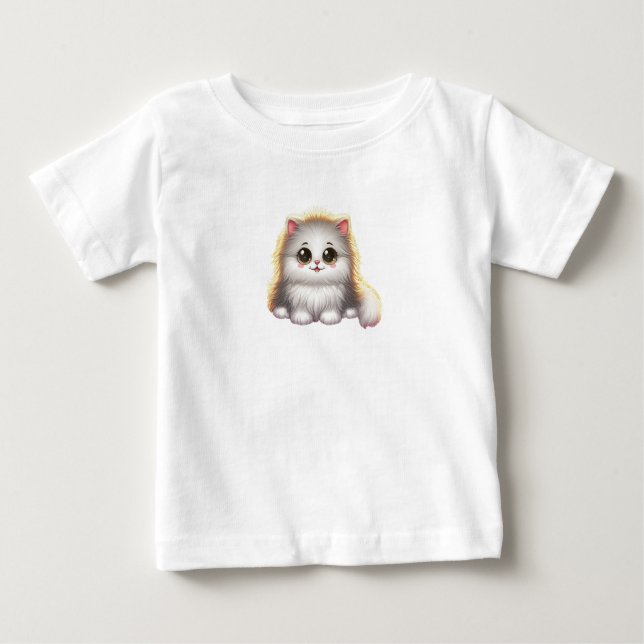 Fluffy cat i en dröm t shirt (Framsida)