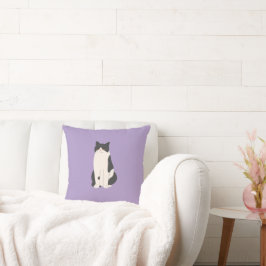 Fluffy Cat Pillow Lila Kudde