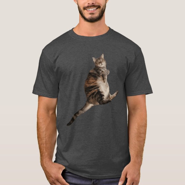 Fluffy Cat-pojken T Shirt (Framsida)