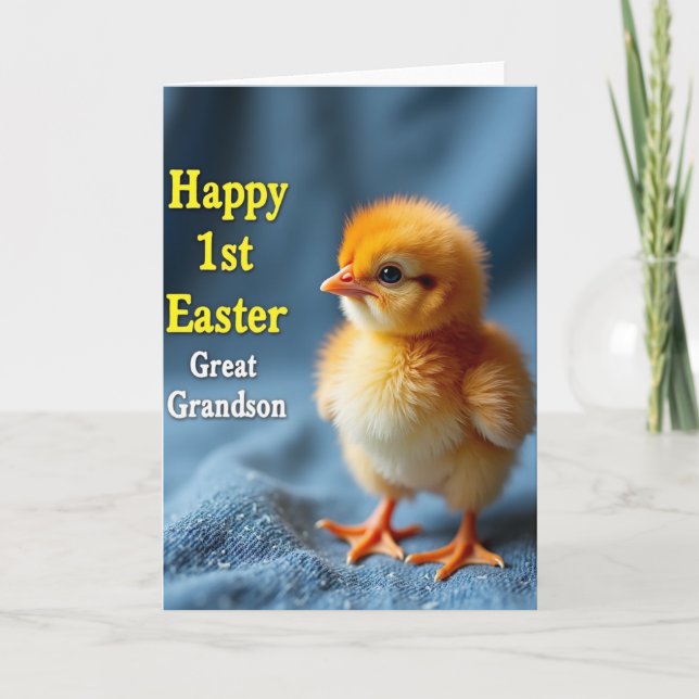 Fluffy Chick Easter Greeting Card Kort (Framsida)