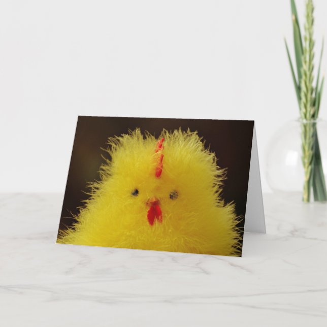 Fluffy Chick Greeting Card Helgkort (Framsida)