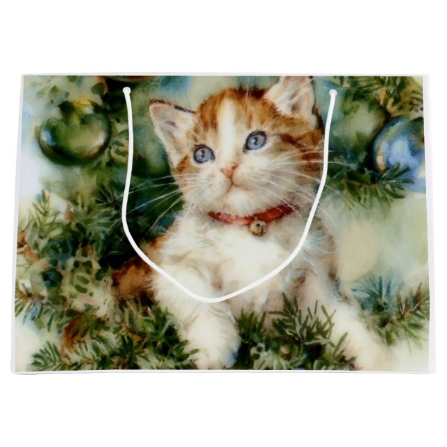 Fluffy christmas cat Watercolor (Framsidan)