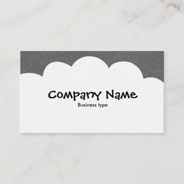 Fluffy Clouds - Grått Visitkort (Framsida)