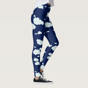 ’Fluffy Clouds’ Mönster Leggings’ Leggings