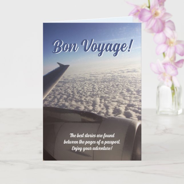 Fluffy Clouds Travel Bon Voyage Kort (Orkide)