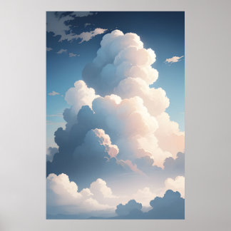 Fluffy Cloudscape vacker Poster