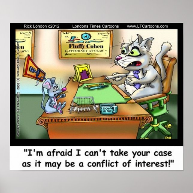 Fluffy Cohen Attorney på Klo Funny Poster (Framsidan)