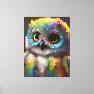 Fluffy Cute Colorful Uggla Canvastryck