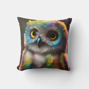 Fluffy Cute Colorful Uggla Kudde
