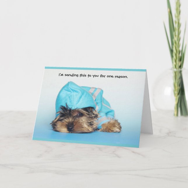 Fluffy Cute-Hund Tankar på ditt hälsningskort Kort (Framsida)