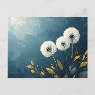 Fluffy Dandelions Painting Vykort