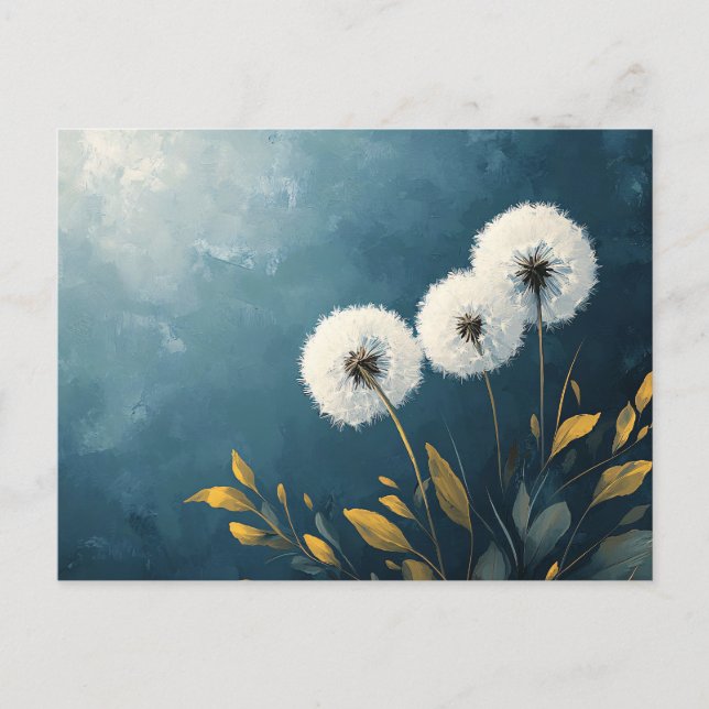 Fluffy Dandelions Painting Vykort (Framsida)