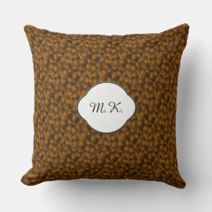 Fluffy DIY Nature Färg Anpassningsbar Monogram Kudde