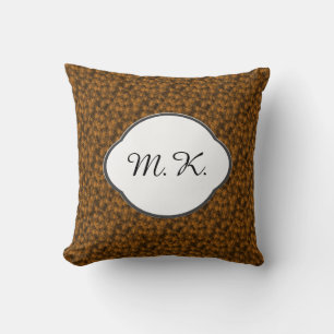 Fluffy DIY Nature Färg Anpassningsbar Monogram Kudde