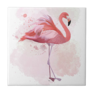 Fluffy Flamingo Kakelplatta