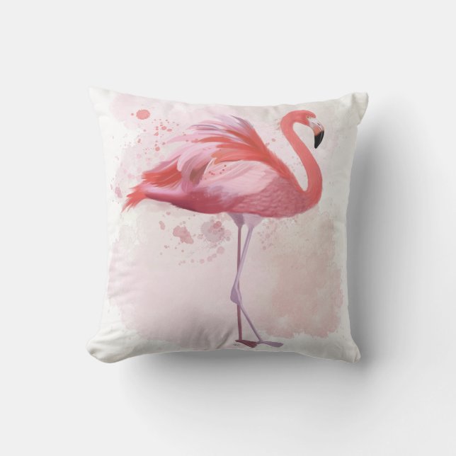 Fluffy Flamingo Kudde (Framsida)