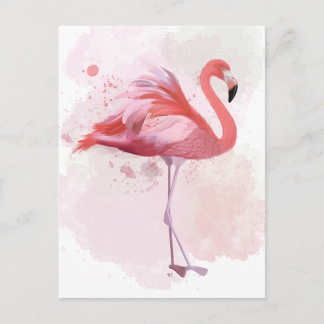 Fluffy Flamingo Vykort (Framsida)