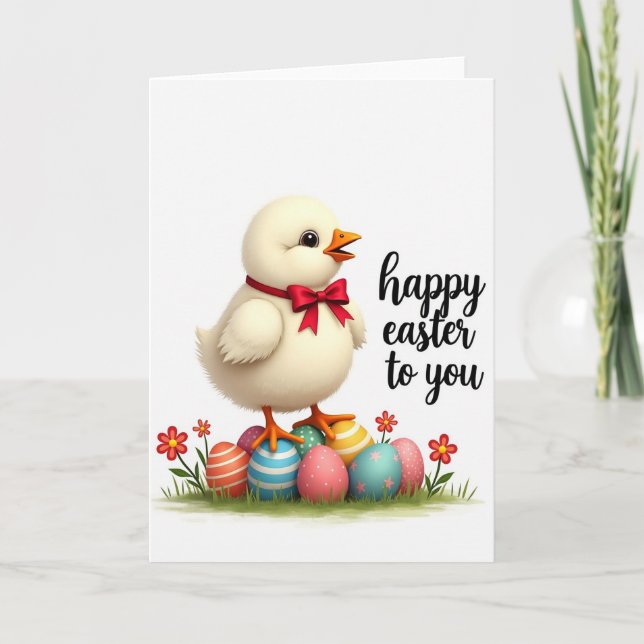 Fluffy Fowl Polka Dot Egg Card Kort (Framsida)
