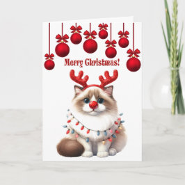 Fluffy Funny Cat-jul Kort