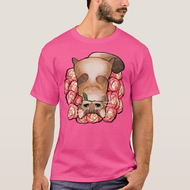 Fluffy Honung Cat med Ro T Shirt (Framsida)
