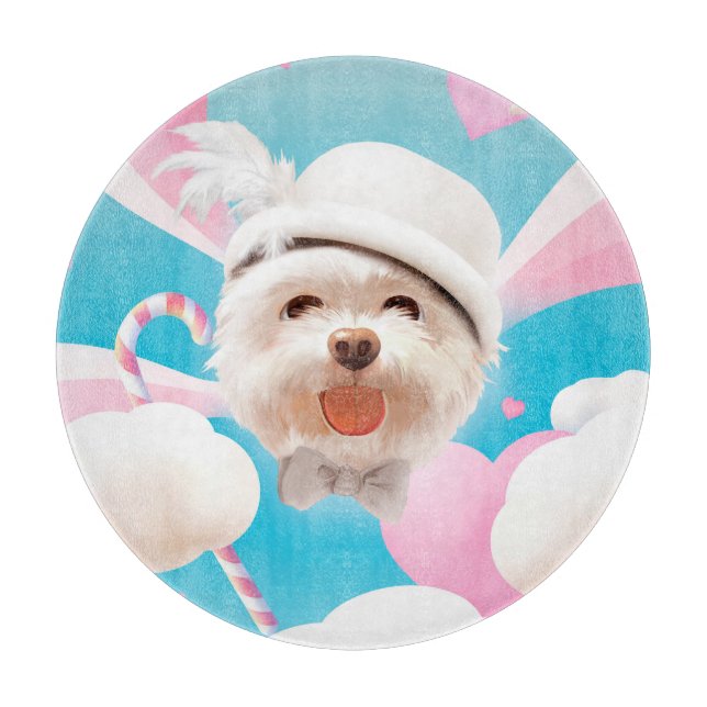 Fluffy-Hund med vit hatt (Framsidan)