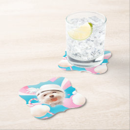 Fluffy-Hund med vit hatt Underlägg Papper