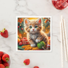 Fluffy jul Kitten Pappersservett