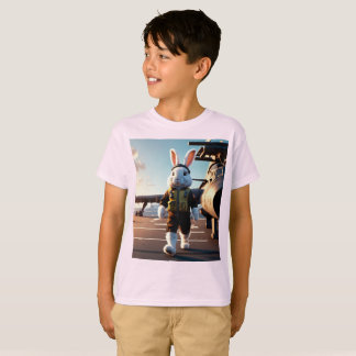 Fluffy kanin-pilot t shirt
