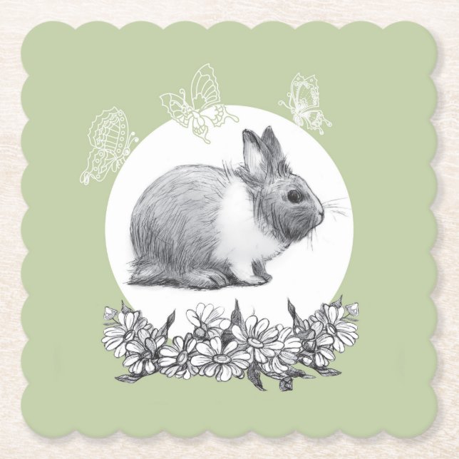 Fluffy-kanin Underlägg Papper (Framsida)