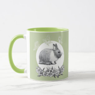 Fluffy kaninen. Penna teckning. Mugg