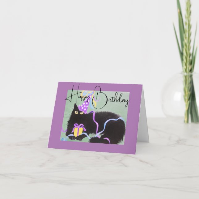 FLUFFY KATTUNGE, BIRTHDAY CARD KORT (Framsida)