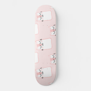 Fluffy Kawaii Strawberry Marshmallow Kattunge Mini Skateboard Bräda 18,5 Cm