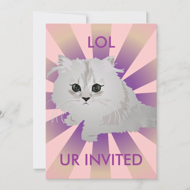 Fluffy Kitten-inbjudan Inbjudningar (Framsida)